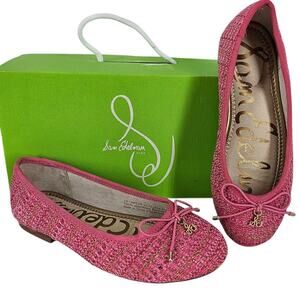 SAM EDELMAN GIRL’S FELICIA PINK WOVEN BALLET FLATS — SIZE 13 • CHIC & COMFY